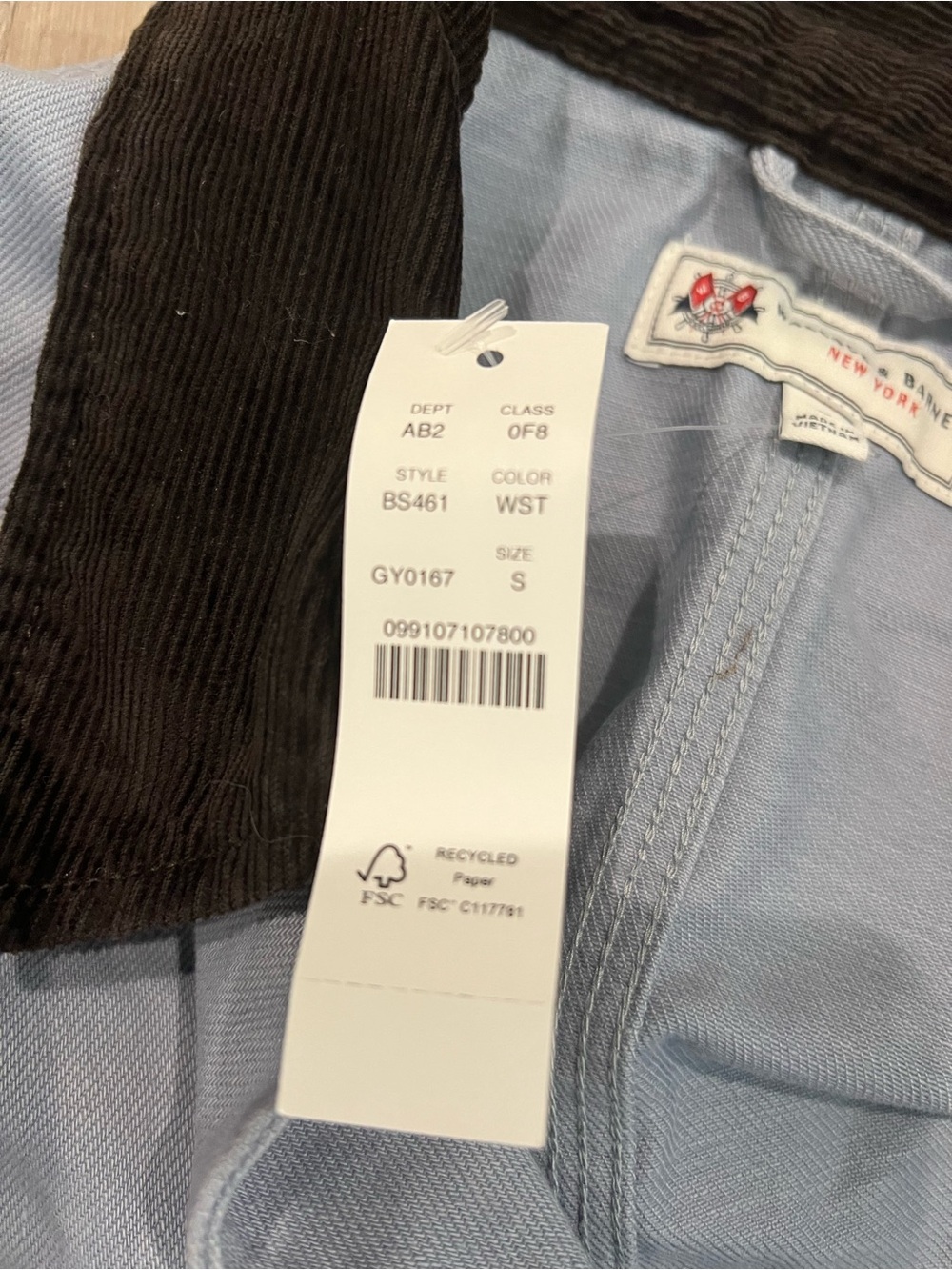 J. Crew Light Blue Jean Jacket with Dark Contrast Collar - Picture 6 of 6